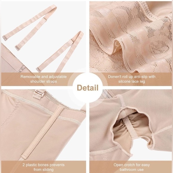 Seamless Beige Shapewear Bodysuit - Picture 4 of 7